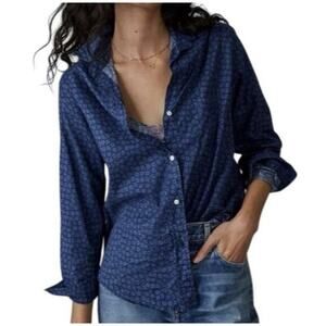 Grayson The Hero Button Down Shirt 4 Long Sleeve‎ Blue Floral Casual Classic